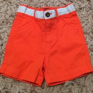 Andy & Evan Twill Seersucker Faux Belt Shorts NEW